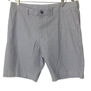 Brooks Brothers Seersucker Shorts Mens 38 Blue White Striped Classic Preppy